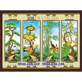 Tranh gắn đá tứ quý
